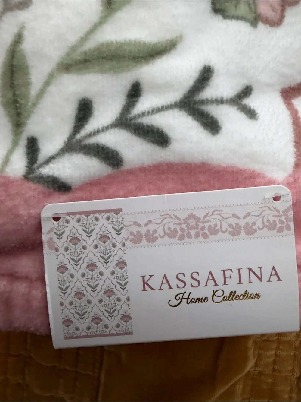 Pink Floral Plush Bath Towel